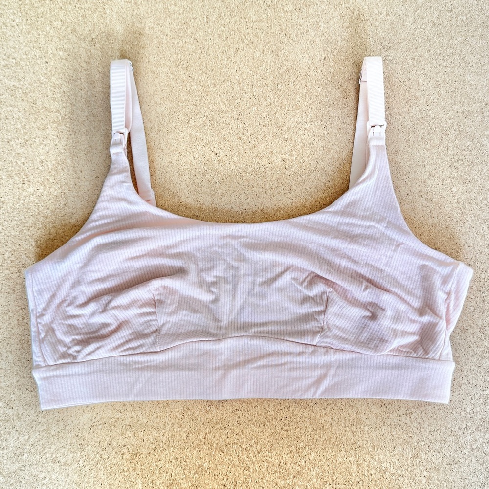 NWOT Bodily Soft Blush Ribbed Nursing Bra size L
